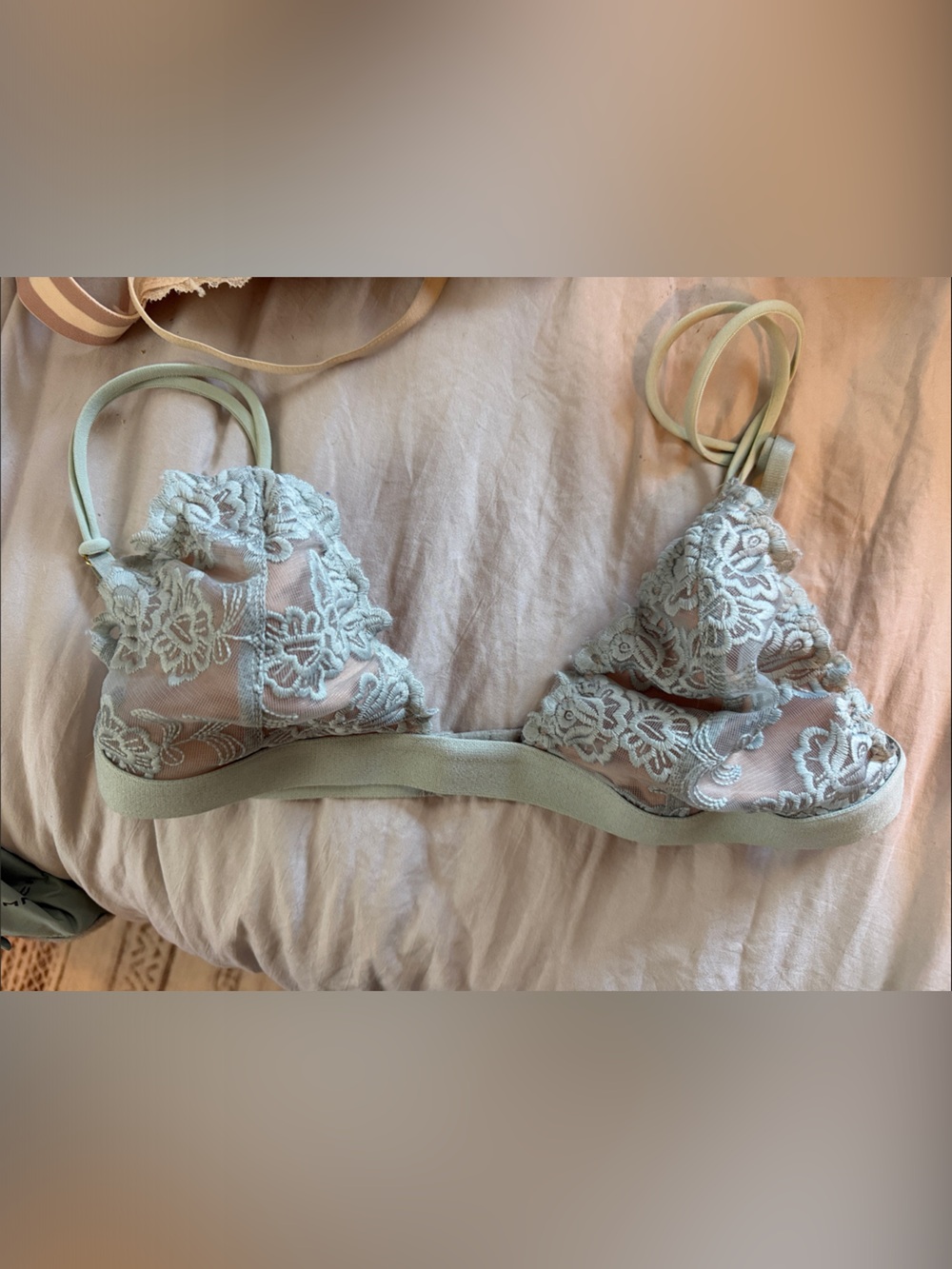 Delicate Lace Bralette - Sage Green